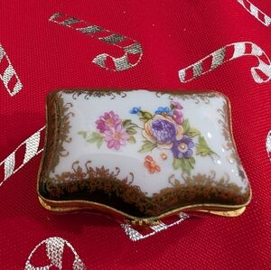 Vtg Limoges France Floral Trinket Box